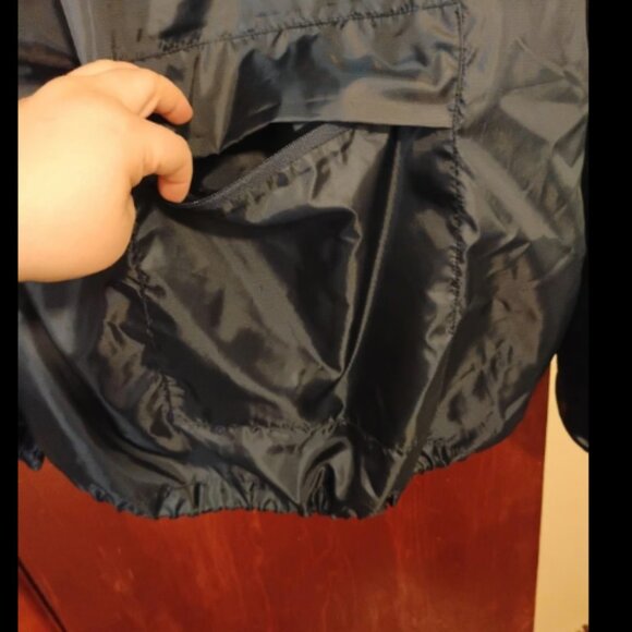 Verizon Wireless Blue 1/4 Zip Up Medium Rain Windbreaker Hooded Jacket Dunbrooke - Picture 9 of 11